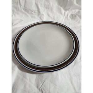 Salem Stoneware GEORGETOWN Blue Brown ‎ DINNER Plate 10" Excellent